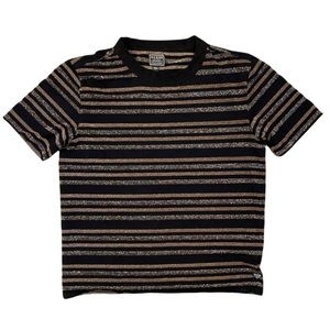 Guess Striped Shiny Rainbow Black T-Shirt